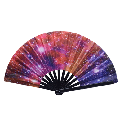 Custom Handcrafted and Handpainting One-Hand Swing Bamboo Kung Fu Fan with Custom Design for Parties