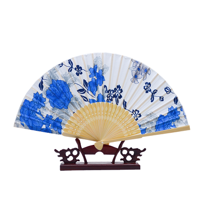Handpainting Traditional Eco-Friendly Personalized Bamboo Paper Folding Fan with Customizable Pattern for Wedding