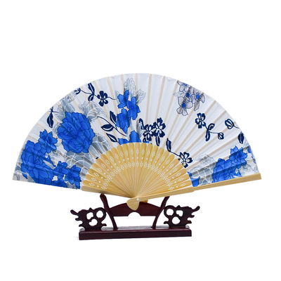 Handpainting Traditional Eco-Friendly Personalized Bamboo Paper Folding Fan with Customizable Pattern for Wedding