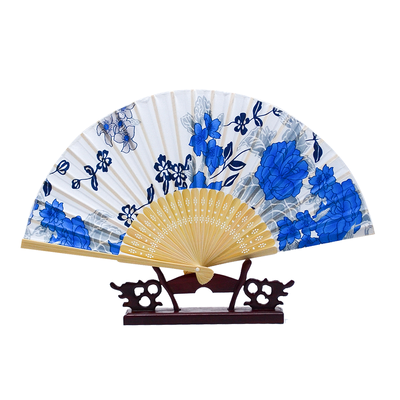 Handpainting Traditional Eco-Friendly Personalized Bamboo Paper Folding Fan with Customizable Pattern for Wedding