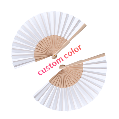 Personalized Painted Engraved Wood Folding Hand Fan for Birthday & Party