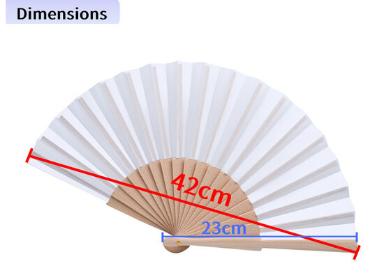 Personalized Painted Engraved Wood Folding Hand Fan for Birthday & Party