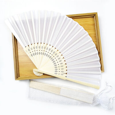 Personal Silk Folding Hand Fans  with Custom Bone for Festivals and Weddings Decoration