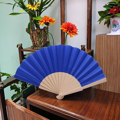 Single-sided Spanish Mult-colors Wood Floding Fan  Available Accept Customize for Business Gift