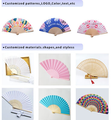Single-sided Spanish Mult-colors Wood Floding Fan  Available Accept Customize for Business Gift