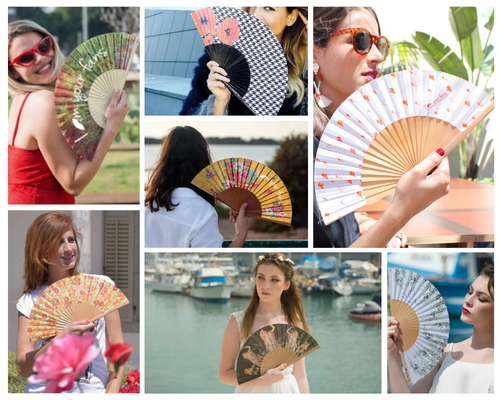 Hot Selling Carved Bamboo Folding Silk Material Wedding Fans for Gifts
