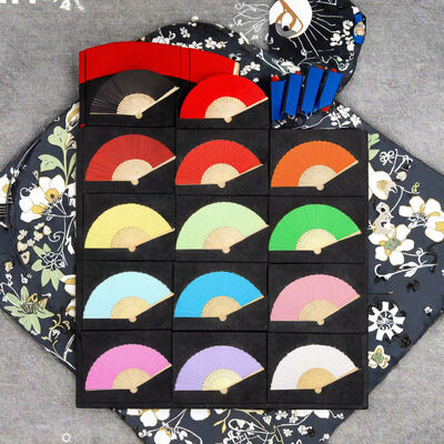 Customizable Color  Bamboo Foldable Handheld Fans for Wedding Party &Business Gift