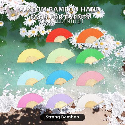 Handmade Bamboo Hand Folding Fans Accept Customization  for Wedding Decoration& Business Gift