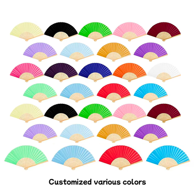 Handmade Bamboo Hand Folding Fans Accept Customization  for Wedding Decoration& Business Gift