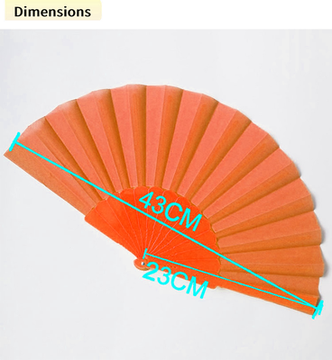 Hot Selling Personalised  Single-sided Spanish Plastic Folding Fan with Oxford Face for Art Activities