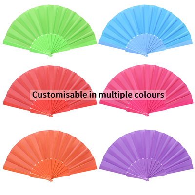 Hot Selling Personalised  Single-sided Spanish Plastic Folding Fan with Oxford Face for Art Activities