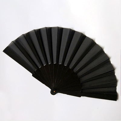 High Quality Oxford+plastic Single-sided Black Spanish Plastic Hand Fan  for Business Gift