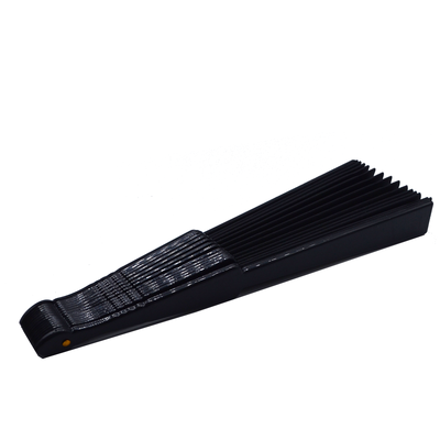 High Quality Oxford+plastic Single-sided Black Spanish Plastic Hand Fan  for Business Gift