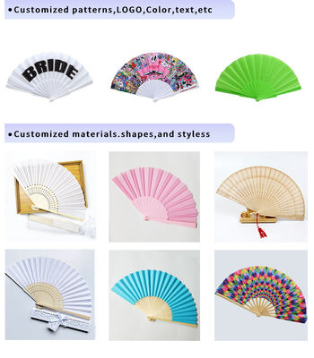 High Quality Oxford+plastic Single-sided Black Spanish Plastic Hand Fan  for Business Gift