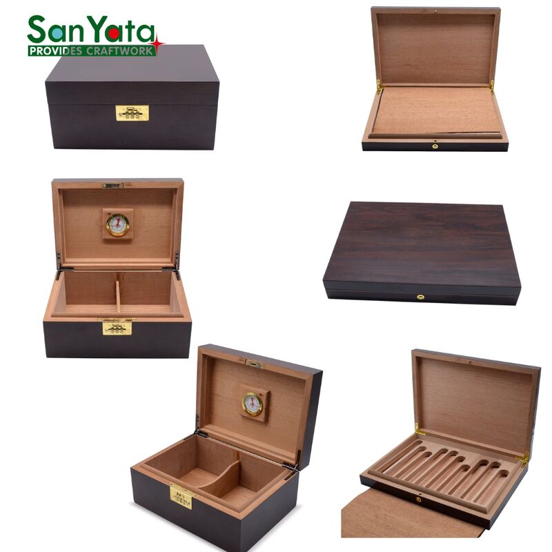 Wholesale Cigar Box Luxury Wooden Cigar Humidor Box | Custom Logo Printing | OEM/ODM Supplier/Premium Wood Storage Case