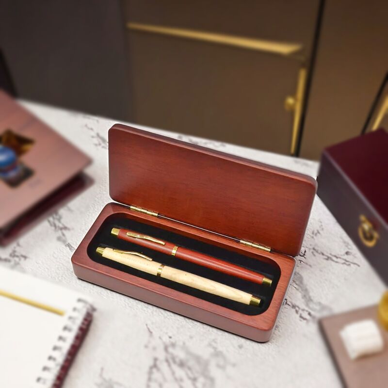 Customizable Wholesale Hand Painted Elegant Maple&rosewood Wooden Fountain Pen Gift Box