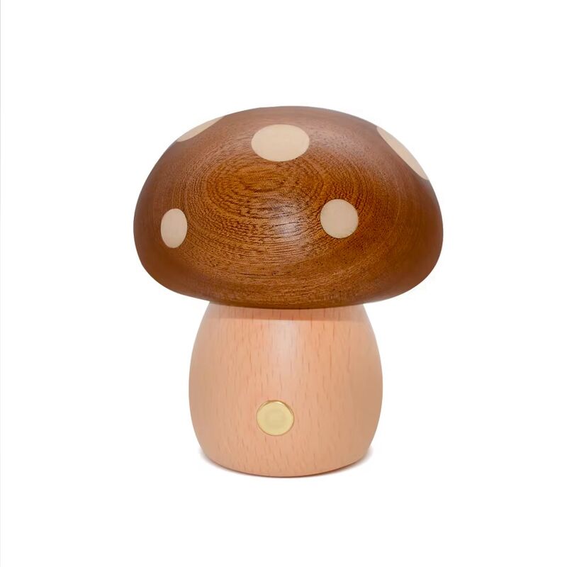 Illuminate Your Space with Our Decorative Wooden Mushroom Lamp for a Natural Vibe