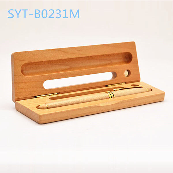 2025 Hot Selling Customizable Walnut Wood Pen Box Rectangle Pen Box Set for Gift Promotional Office Products
