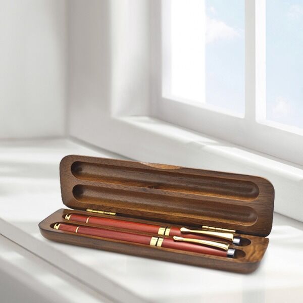 High Quality  Custom Logo Natural Solid Wooden Pen Gift  Box for Business Gift