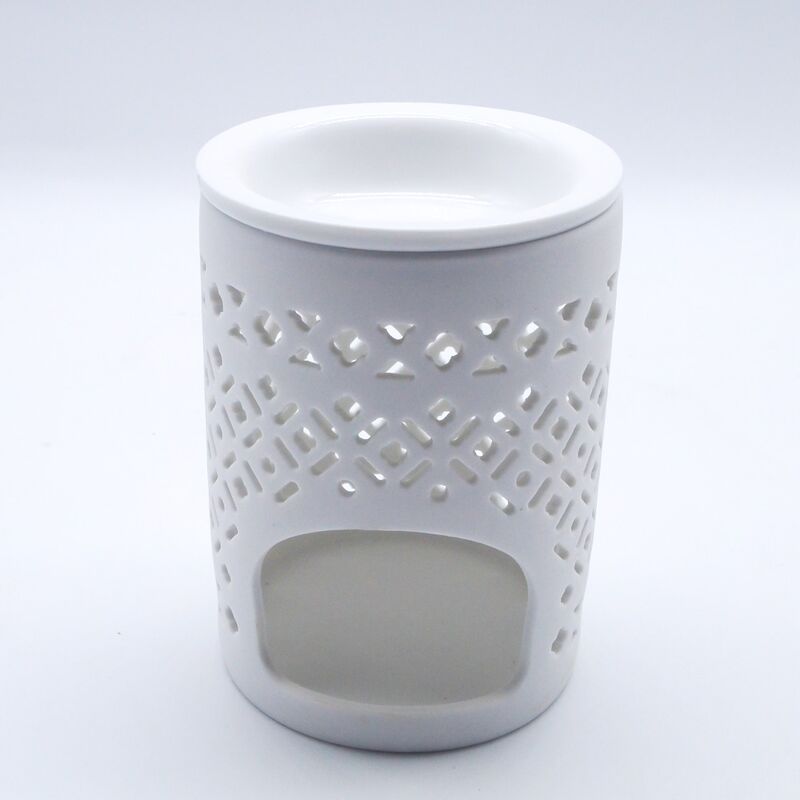 High Quality White Cylindrical Porcelain Ceramic Wax Buner Candle Burner Holder