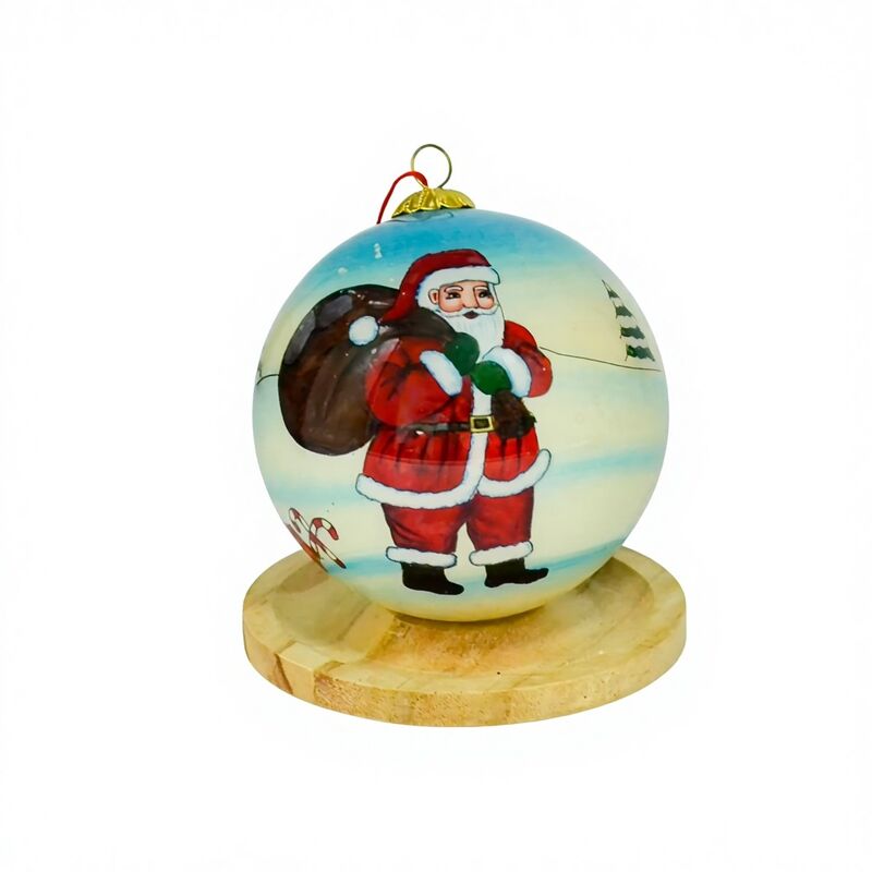Wholesale Inner Painting Round Glass Ball Christmas Ornaments Luxury Ball Custom LOGO Ornaments Unique Gift for Tree Decoration