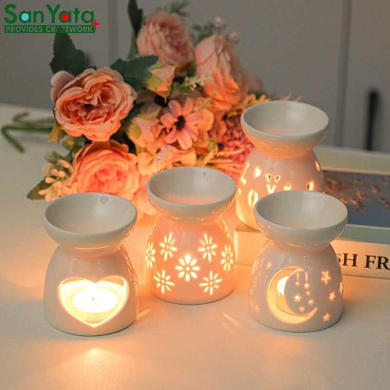 OEM Wax Melt Warmer Oil Burner Ceramic Candle Holder Incense Aroma Diffuser Home Decor Wholesale Factory Price Empty Candle Jars