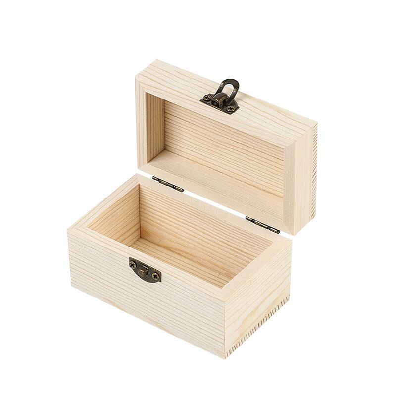 Ready-made Minimalist Flip-top  Pinewood Jewellery Storage Packaging Gift Box