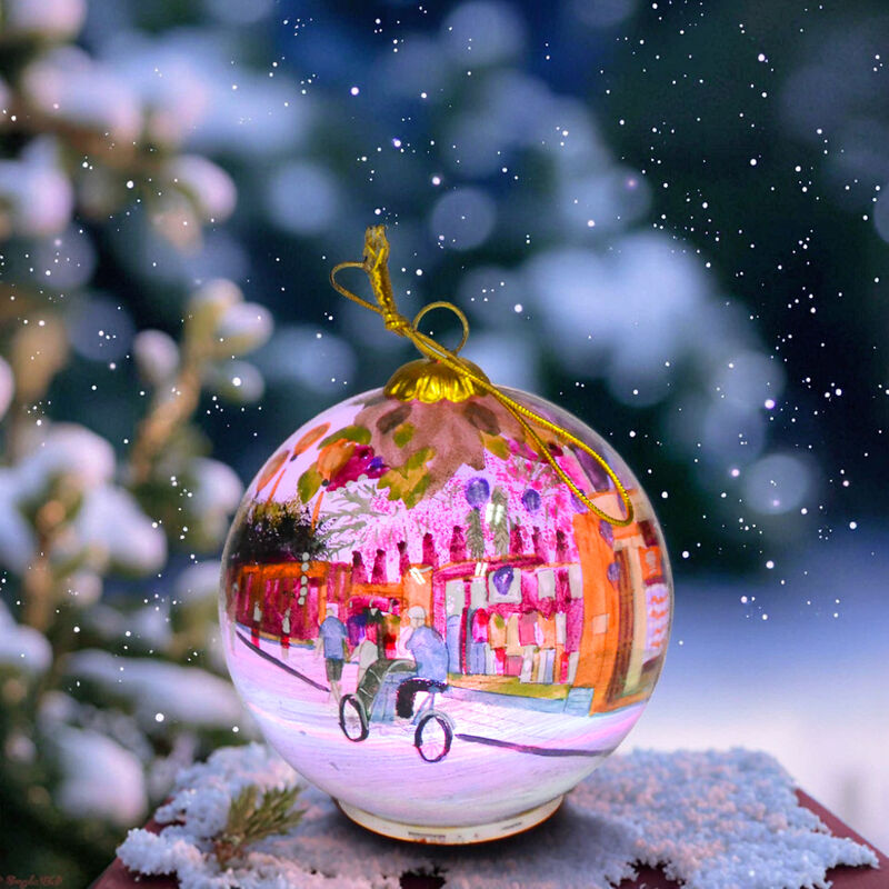 Automatically Colour-changing Glass Christmas Baubles with Customisable Designs for Festive celebrations