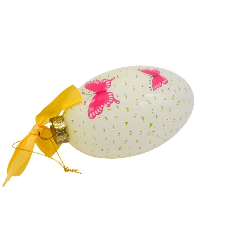 Irregular Yellow Glass Decoration  Balls with butterfly Motifs for  Decoration
