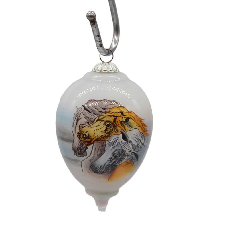 Irregular Shaped Christmas Glass Ornamental Ball Custom Pattern for Corporate Gifts