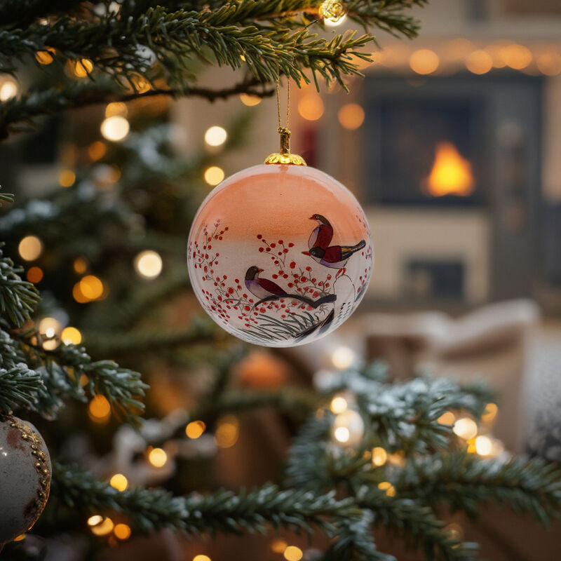 Customizable Pattern Inside Hand-painting Christmas Glass Ornament Ball for Christmas Day