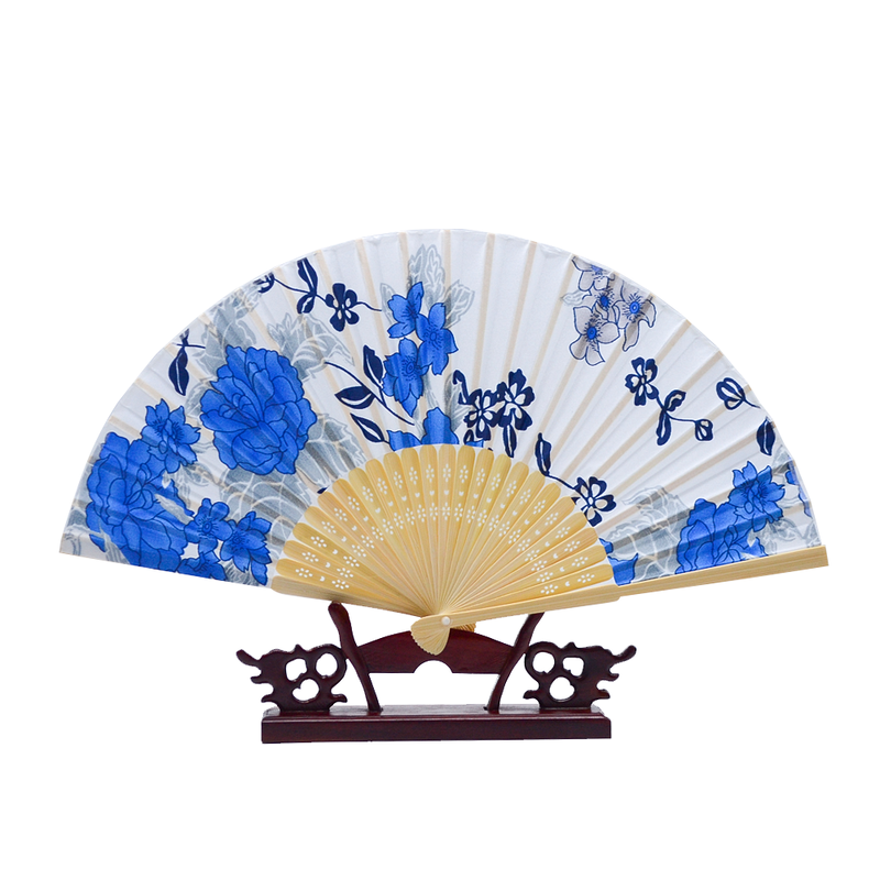 Handpainting Traditional Eco-Friendly Personalized Bamboo Paper Folding Fan with Customizable Pattern for Wedding
