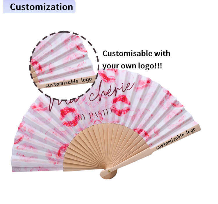 Single-sided Spanish Mult-colors Wood Floding Fan  Available Accept Customize for Business Gift