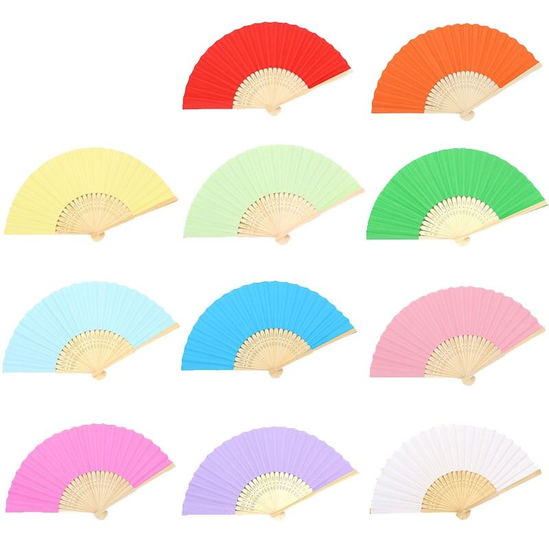 Handmade Bamboo Hand Folding Fans Accept Customization  for Wedding Decoration& Business Gift